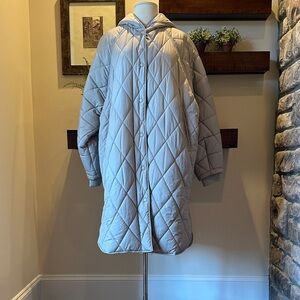 ZARA WOMEN’S WATER REPELLENT QUILTED HOODED JACKET